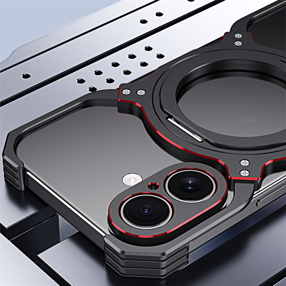 For iPhone 17 Case Kickstand Metal Bumper Magnetic Phone Cover