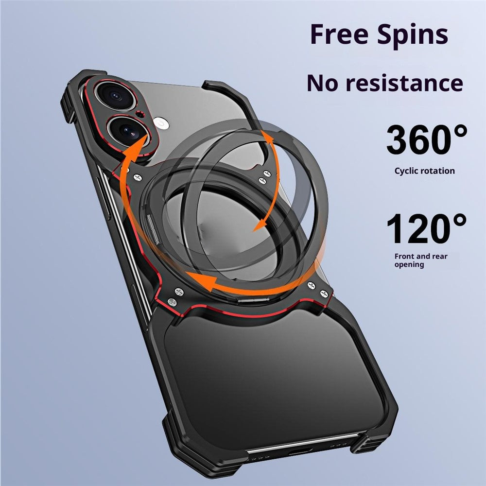 For iPhone 17 Case Kickstand Metal Bumper Magnetic Phone Cover