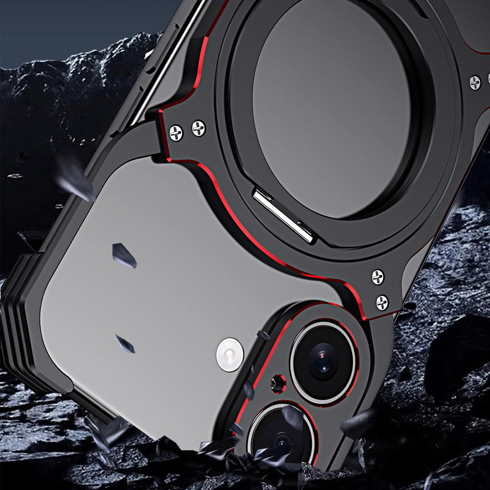 For iPhone 17 Case Kickstand Metal Bumper Magnetic Phone Cover