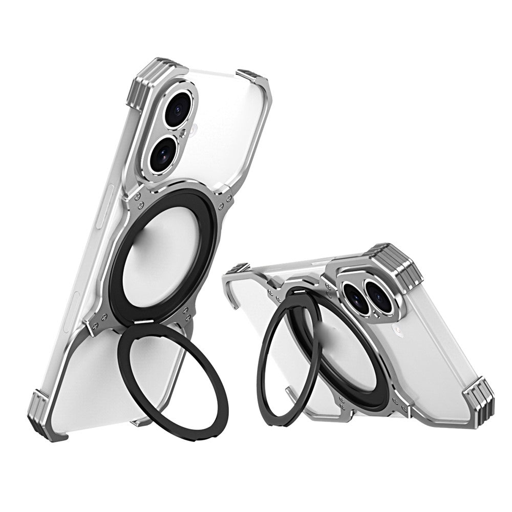 For iPhone 17 Case Kickstand Metal Bumper Magnetic Phone Cover