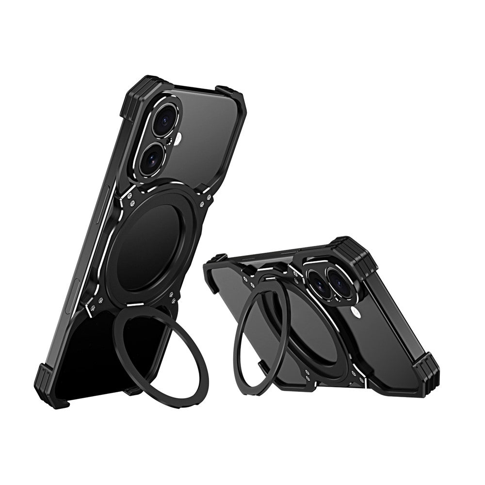 For iPhone 17 Case Kickstand Metal Bumper Magnetic Phone Cover