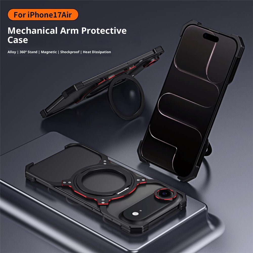 For iPhone Air Case Kickstand Metal Bumper Magnetic Phone Cover