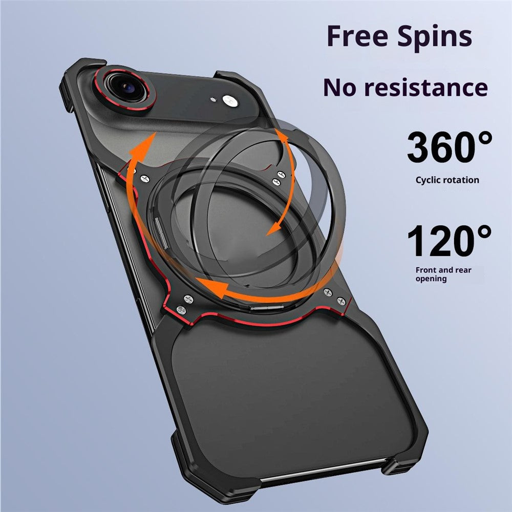 For iPhone Air Case Kickstand Metal Bumper Magnetic Phone Cover