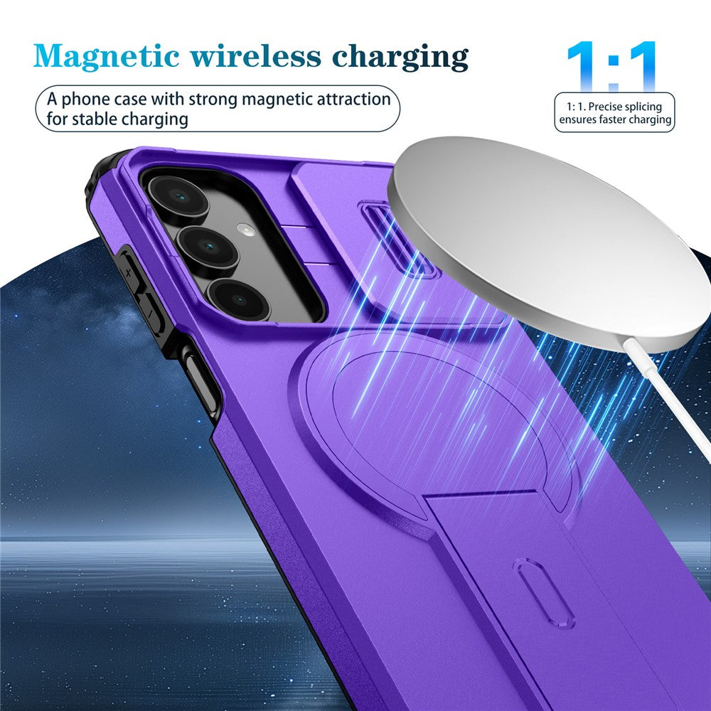 For Samsung Galaxy A16 5G / 4G Case Kickstand Camera Slider PC + TPU Phone Cover Compatible with MagSafe