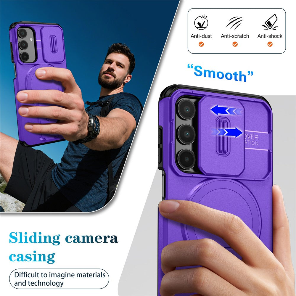 For Samsung Galaxy A16 5G / 4G Case Kickstand Camera Slider PC + TPU Phone Cover Compatible with MagSafe