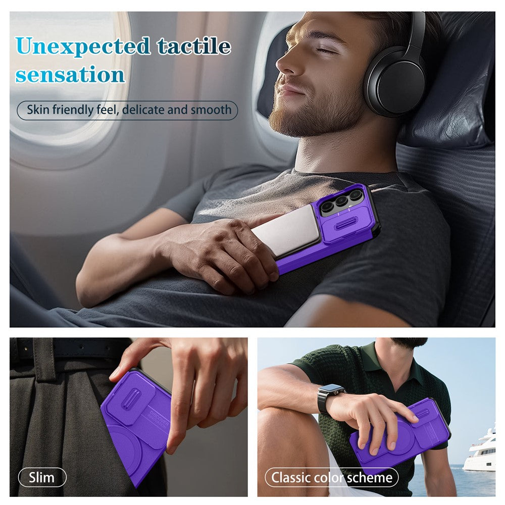 For Samsung Galaxy A16 5G / 4G Case Kickstand Camera Slider PC + TPU Phone Cover Compatible with MagSafe