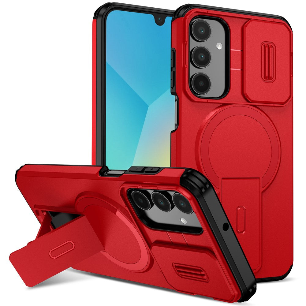 For Samsung Galaxy A16 5G / 4G Case Kickstand Camera Slider PC + TPU Phone Cover Compatible with MagSafe