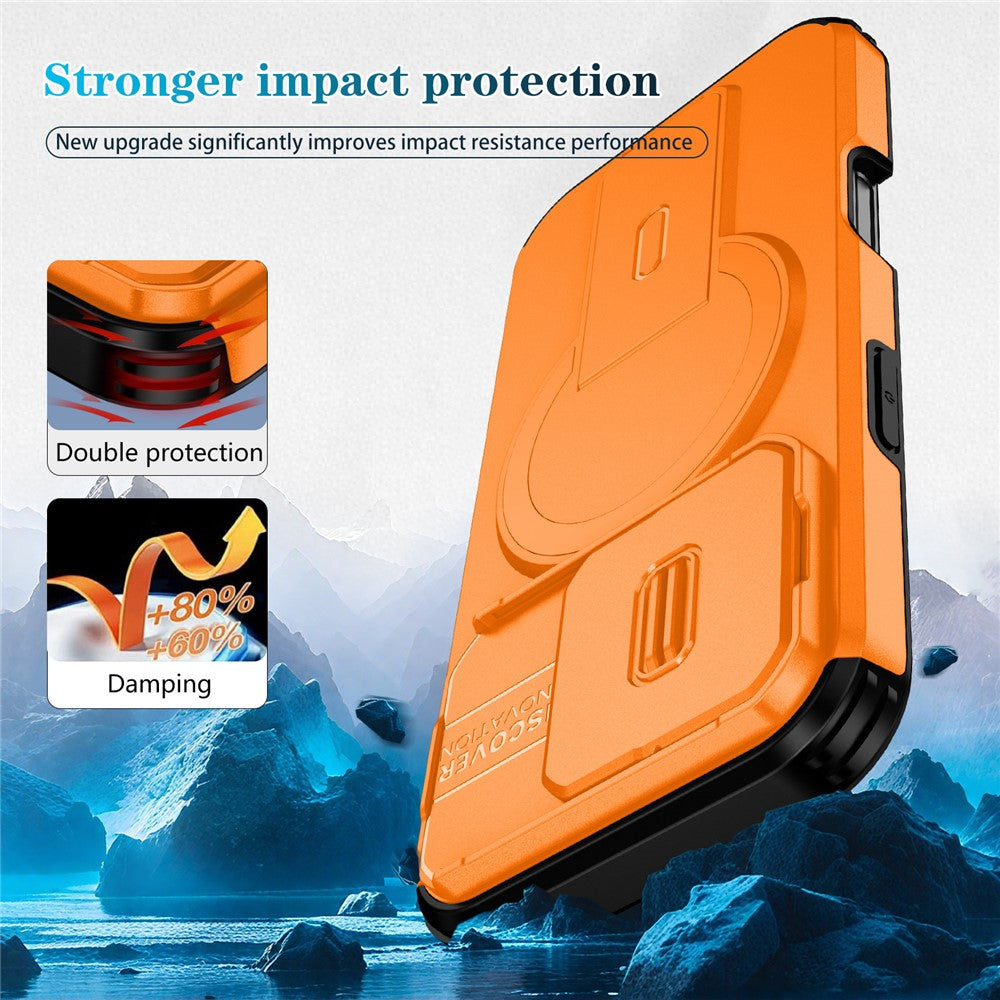 For iPhone 16 Pro Case Kickstand Camera Slider PC + TPU Phone Cover Compatible with MagSafe