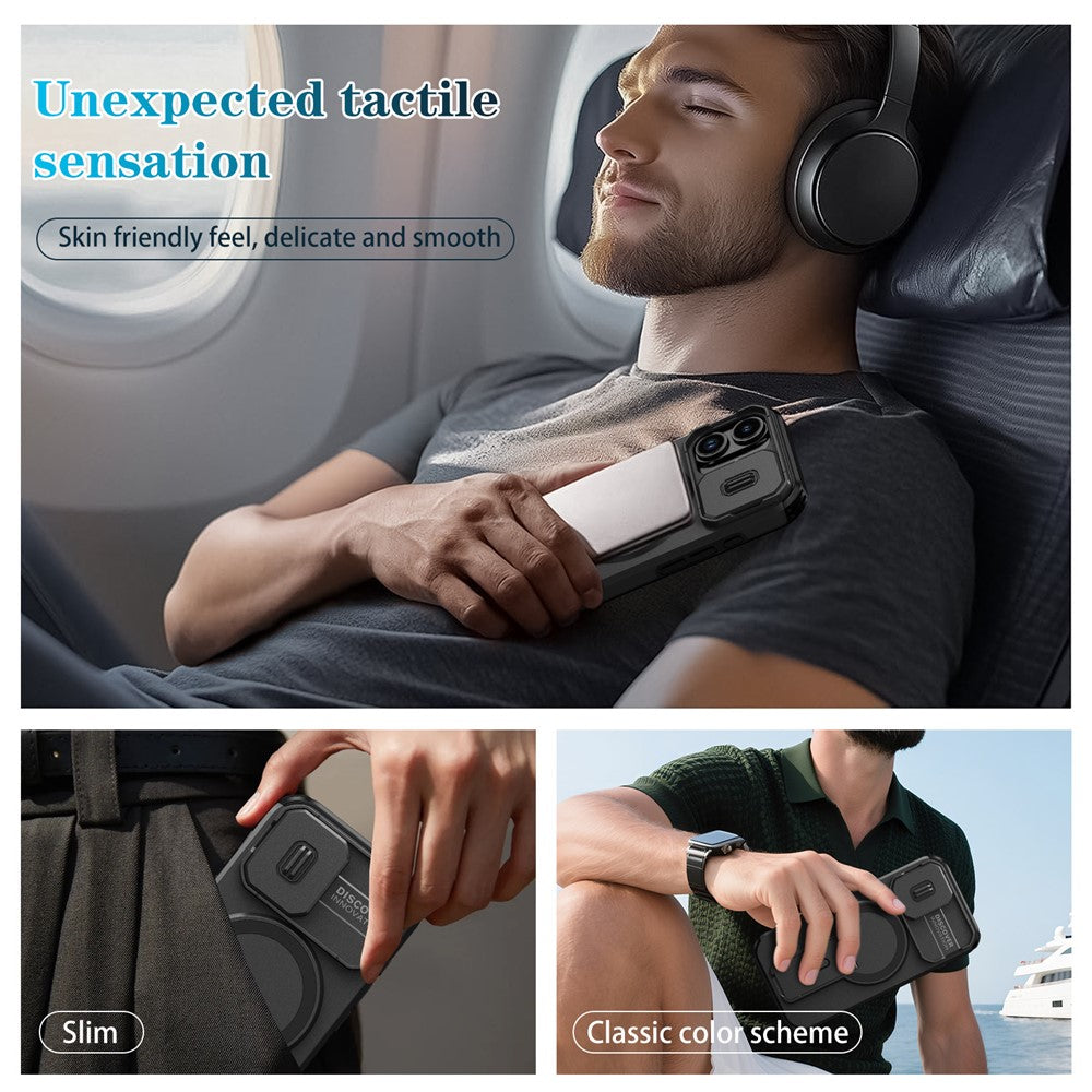 For iPhone 17 Case Kickstand Camera Slider PC + TPU Phone Cover Compatible with MagSafe