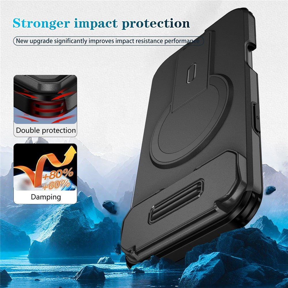 For iPhone Air Case Kickstand Camera Slider PC + TPU Phone Cover Compatible with MagSafe