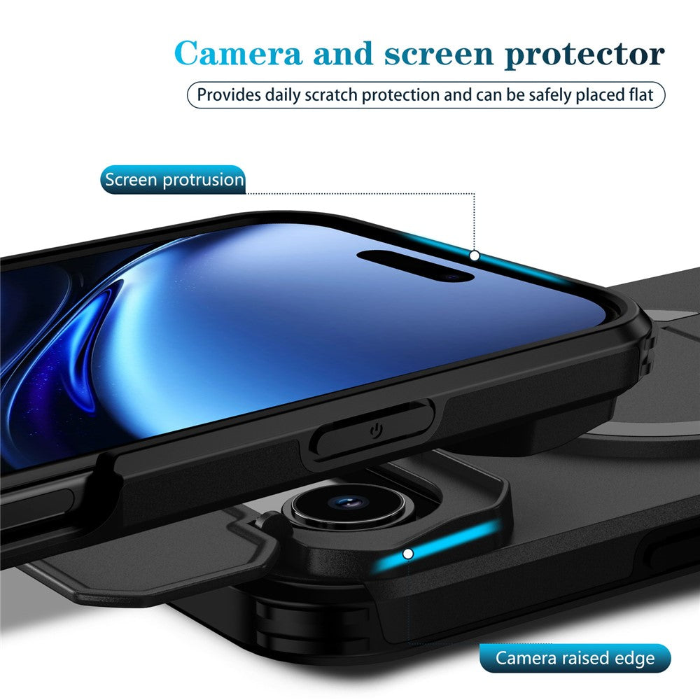 For iPhone Air Case Kickstand Camera Slider PC + TPU Phone Cover Compatible with MagSafe