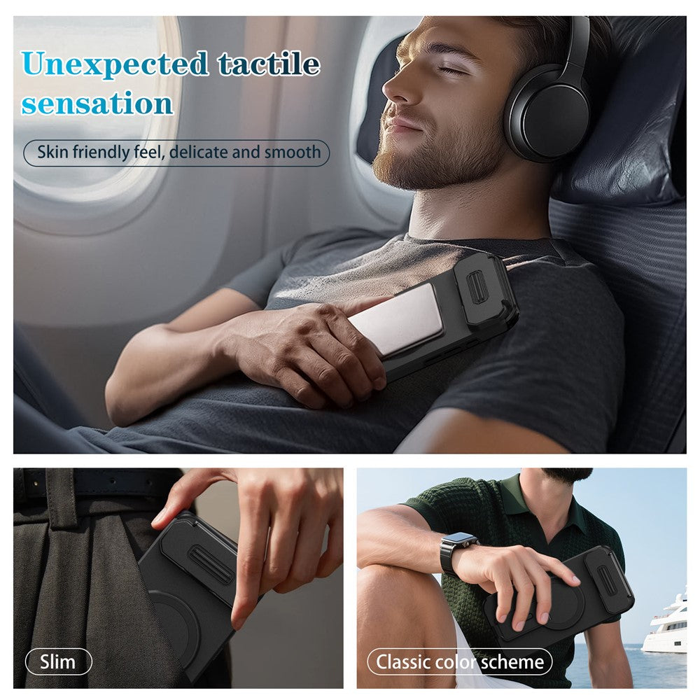 For iPhone Air Case Kickstand Camera Slider PC + TPU Phone Cover Compatible with MagSafe