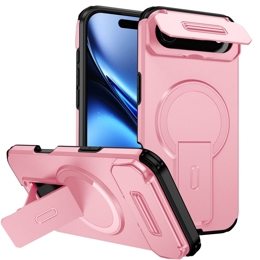 For iPhone Air Case Kickstand Camera Slider PC + TPU Phone Cover Compatible with MagSafe
