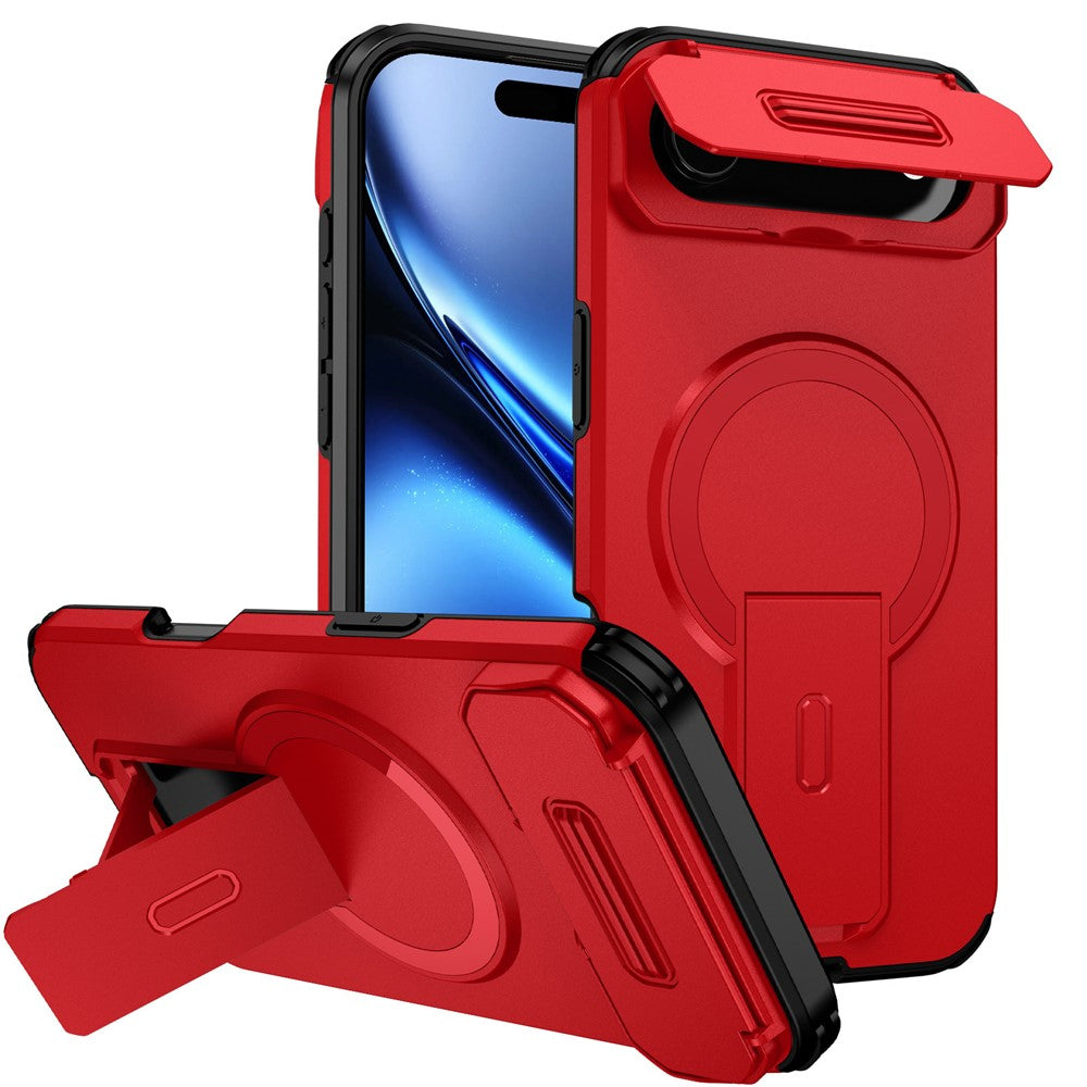 For iPhone Air Case Kickstand Camera Slider PC + TPU Phone Cover Compatible with MagSafe