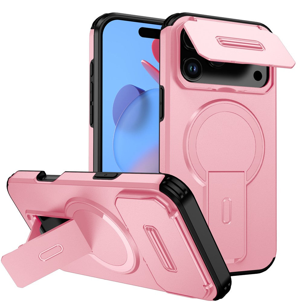 For iPhone 17 Pro Max Case Kickstand Camera Slider PC + TPU Phone Cover Compatible with MagSafe