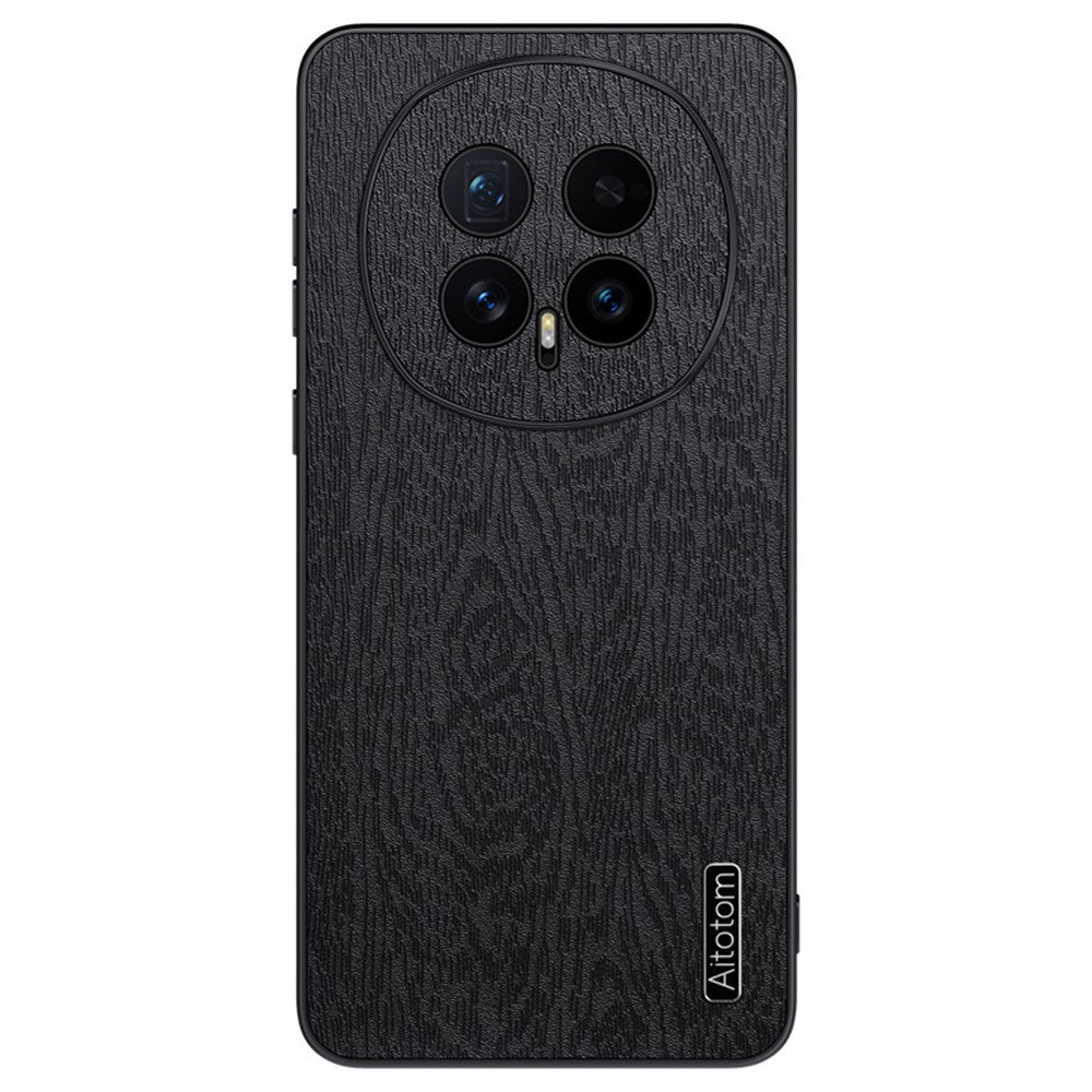 For Honor Magic8 5G Case Wood Texture PU Leather Coated PC TPU Phone Cover