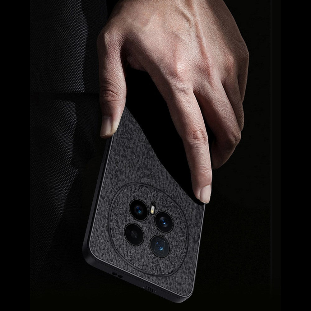 For Honor Magic8 5G Case Wood Texture PU Leather Coated PC TPU Phone Cover