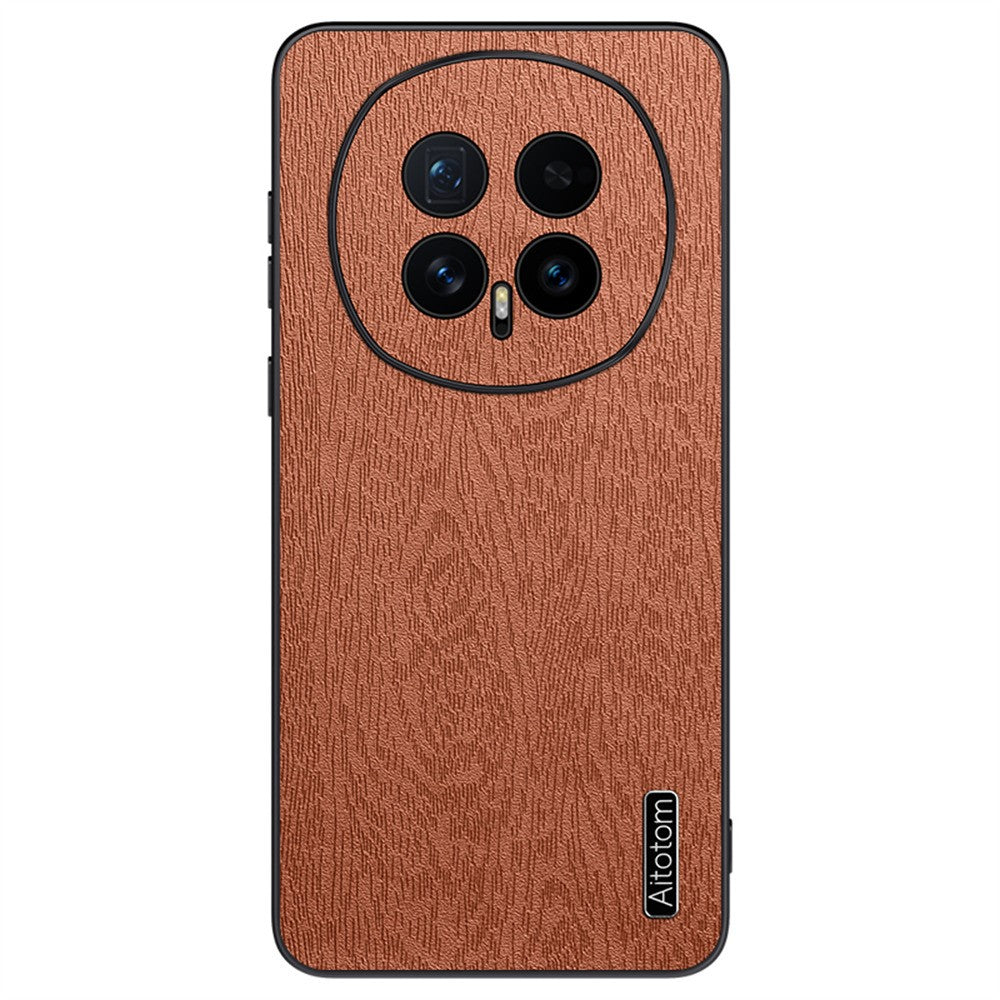 For Honor Magic8 5G Case Wood Texture PU Leather Coated PC TPU Phone Cover