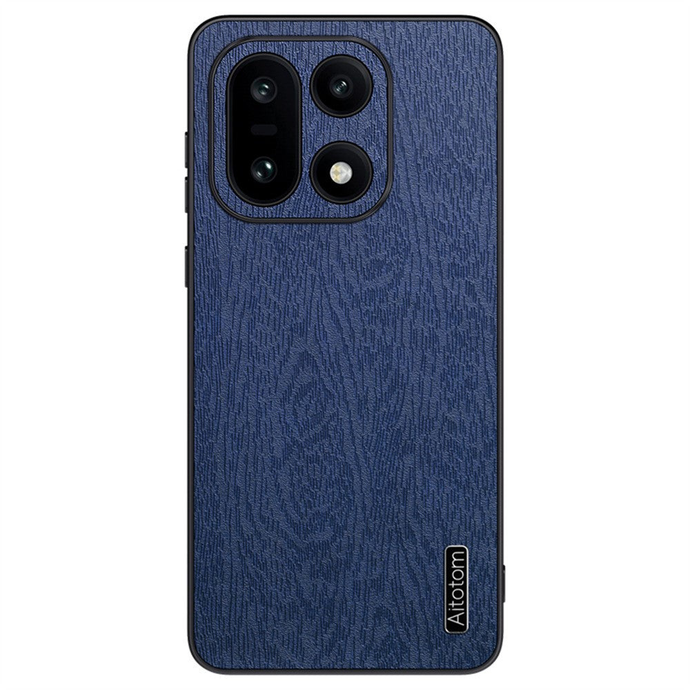 Funda para OnePlus 15 5G con textura de madera, fabricada en piel sintética recubierta de PC y TPU.