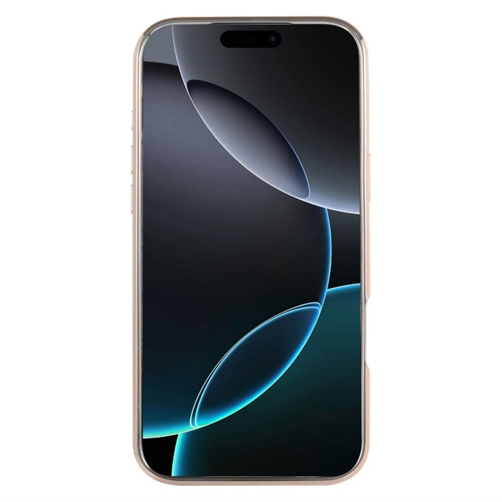 Étui pour iPhone 17 Pro compatible MagSafe, coque arrière en cuir électroplaqué avec découpe pour le logo.