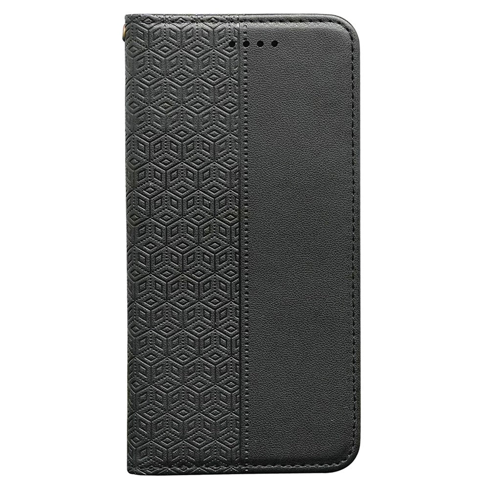 For iPhone Air Wallet Phone Case Checkered Pattern Imprint Leather Flip Cover with Wrist Strap