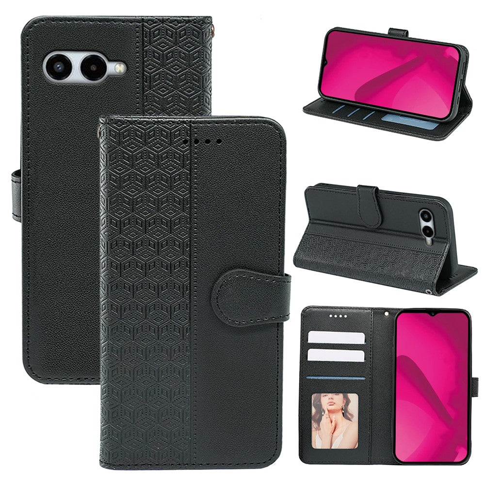 For T-Mobile REVVL 8 Wallet Phone Case Pattern Imprint Leather Flip Cover