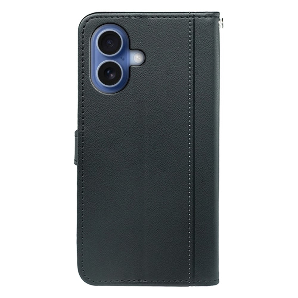For iPhone 17 Wallet Case Magnetic Snap Leather Phone Cover with Strap