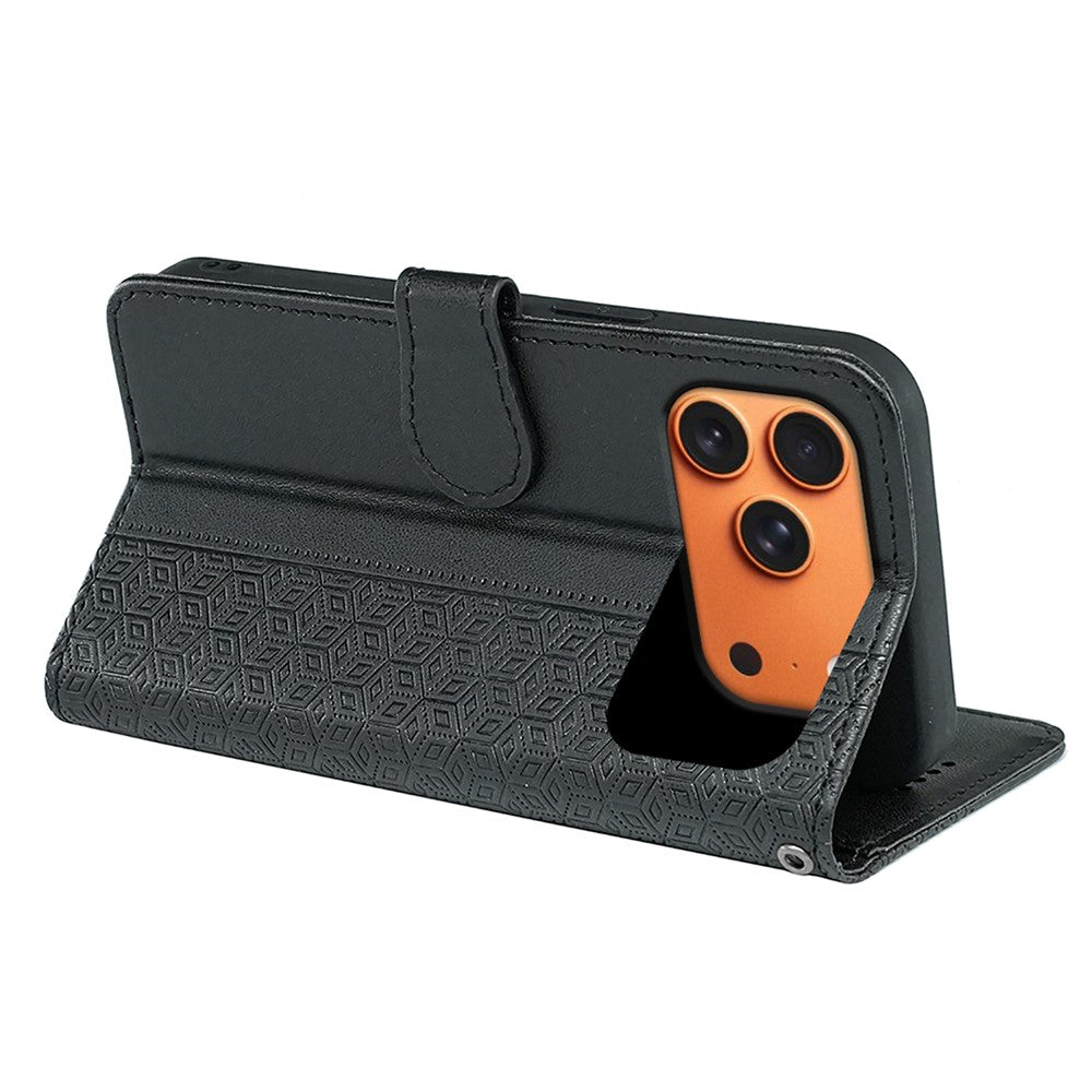 For iPhone 17 Pro Wallet Phone Case Pattern Imprint Leather Flip Cover