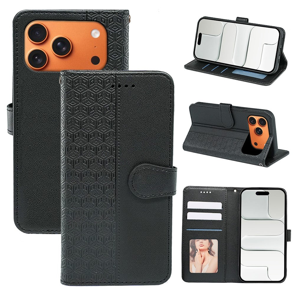 For iPhone 17 Pro Wallet Phone Case Pattern Imprint Leather Flip Cover