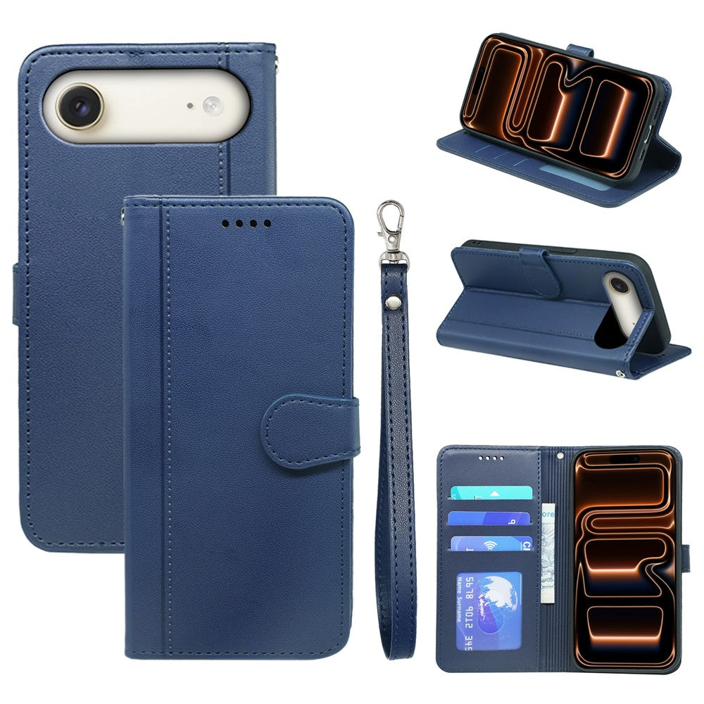 For iPhone Air Wallet Case Magnetic Snap Leather Phone Cover with Strap