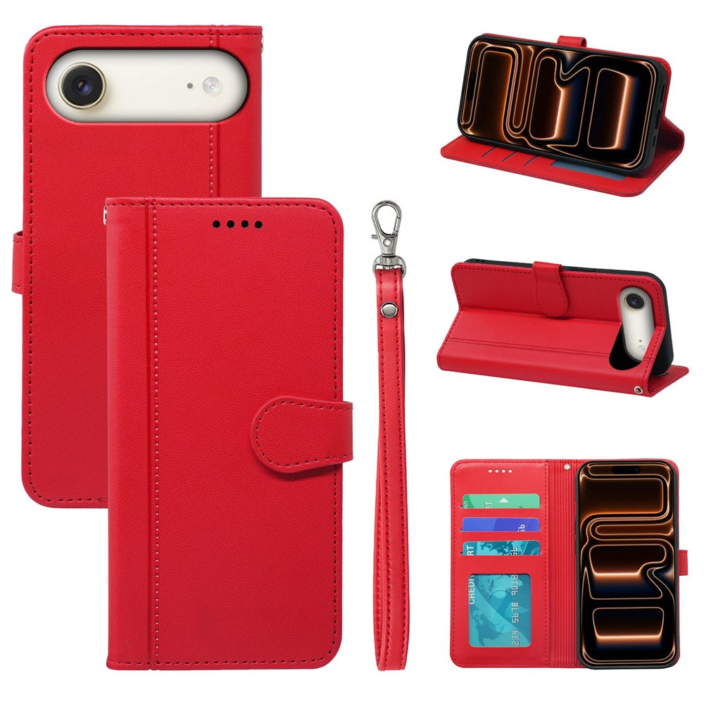 Funda tipo cartera para iPhone Air con cierre magnético, de piel, con correa.