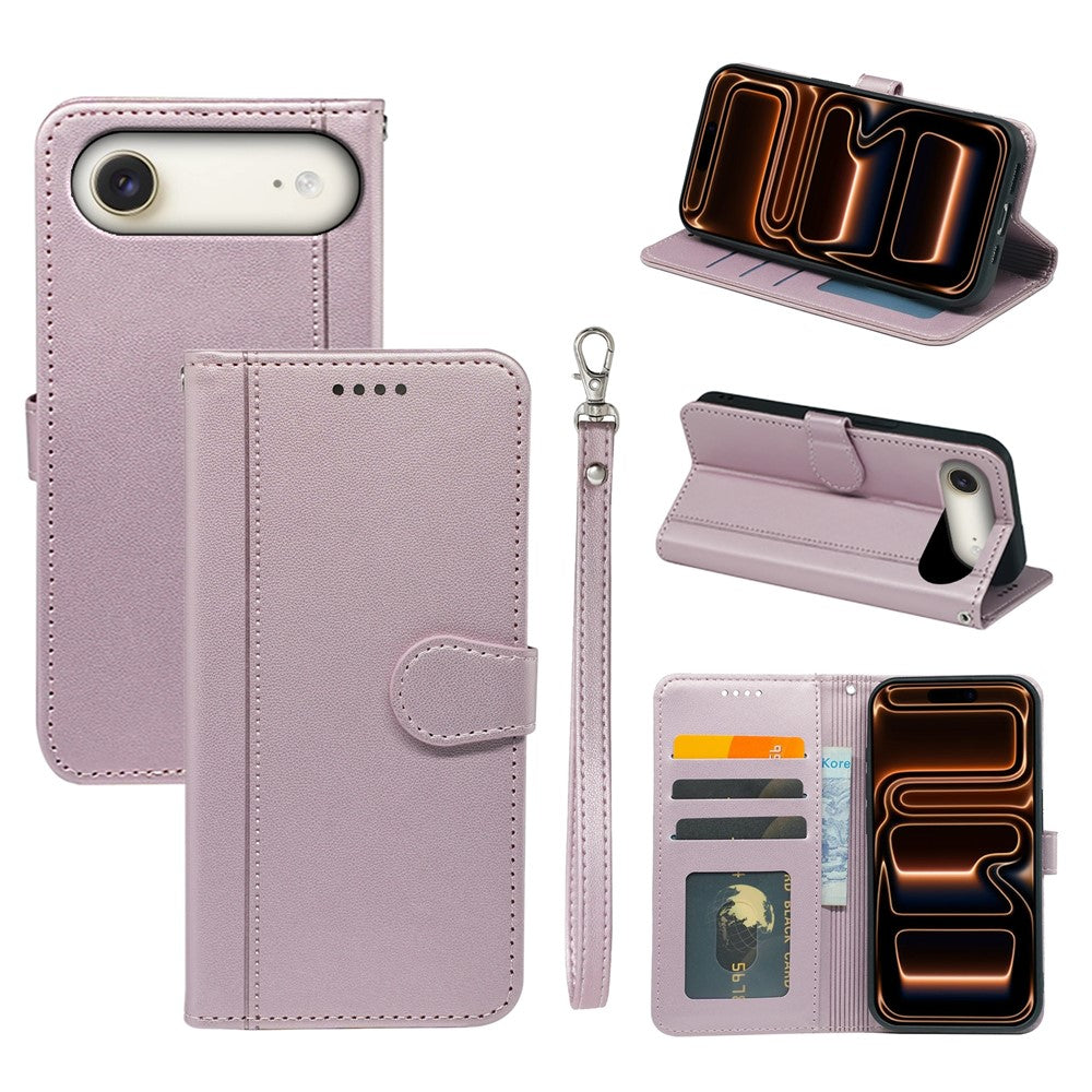For iPhone Air Wallet Case Magnetic Snap Leather Phone Cover with Strap
