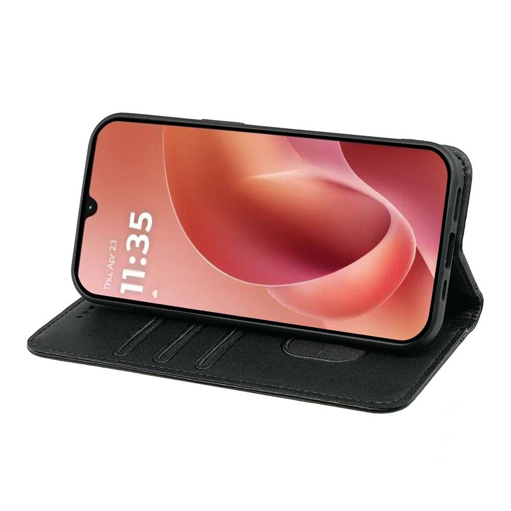 For Motorola Moto G06 4G Wallet Case Magnetic Closing PU Leather Phone Cover with Wrist Strap