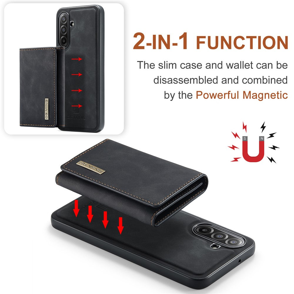 DG.MING M1 Series for Samsung Galaxy A17 5G  /  4G Case Kickstand PU Phone Cover with Detachable Wallet