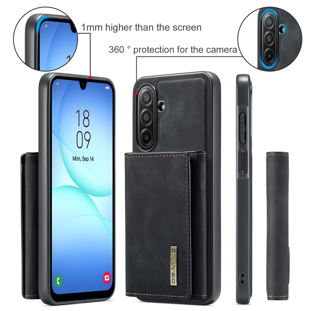 DG.MING M1 Series for Samsung Galaxy A17 5G  /  4G Case Kickstand PU Phone Cover with Detachable Wallet