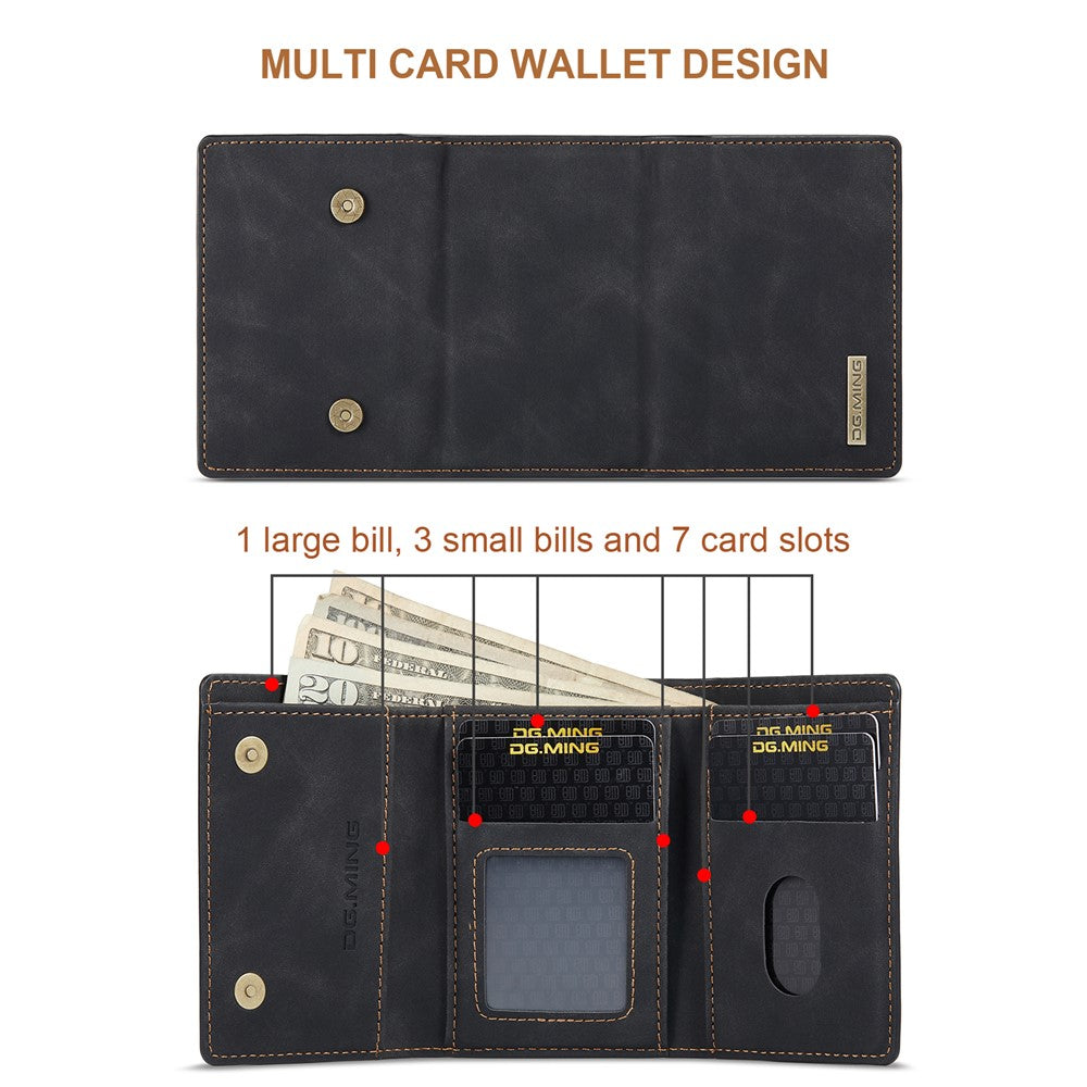 DG.MING M1 Series for Samsung Galaxy A17 5G  /  4G Case Kickstand PU Phone Cover with Detachable Wallet