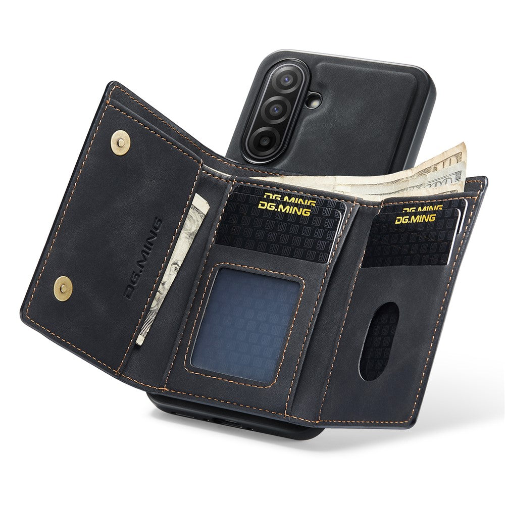 DG.MING M1 Series for Samsung Galaxy A17 5G  /  4G Case Kickstand PU Phone Cover with Detachable Wallet