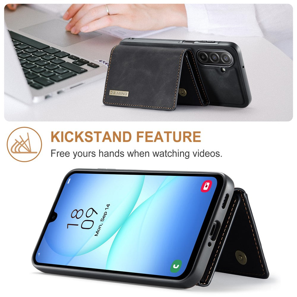 DG.MING M1 Series for Samsung Galaxy A17 5G  /  4G Case Kickstand PU Phone Cover with Detachable Wallet