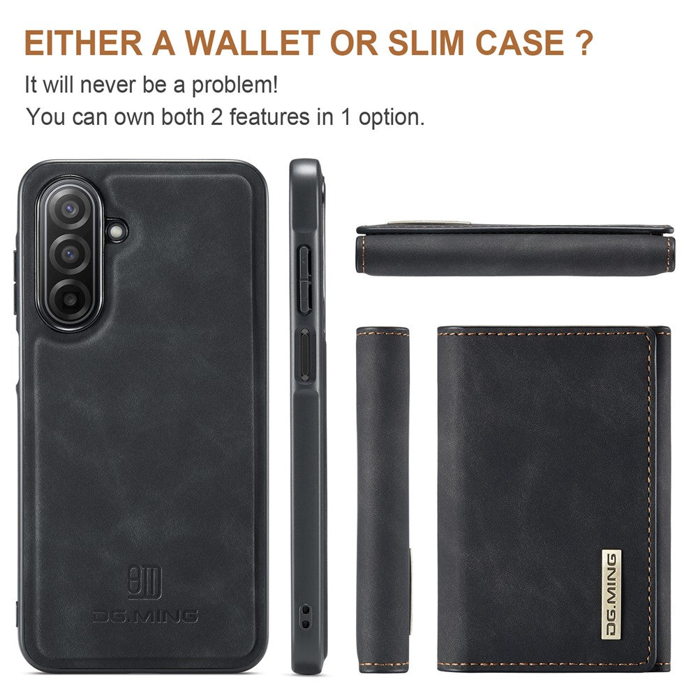 DG.MING M1 Series for Samsung Galaxy A17 5G  /  4G Case Kickstand PU Phone Cover with Detachable Wallet