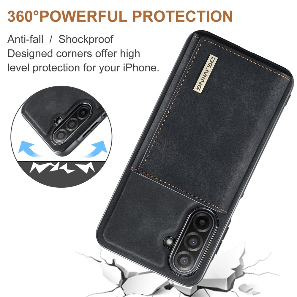 DG.MING M1 Series for Samsung Galaxy A17 5G  /  4G Case Kickstand PU Phone Cover with Detachable Wallet