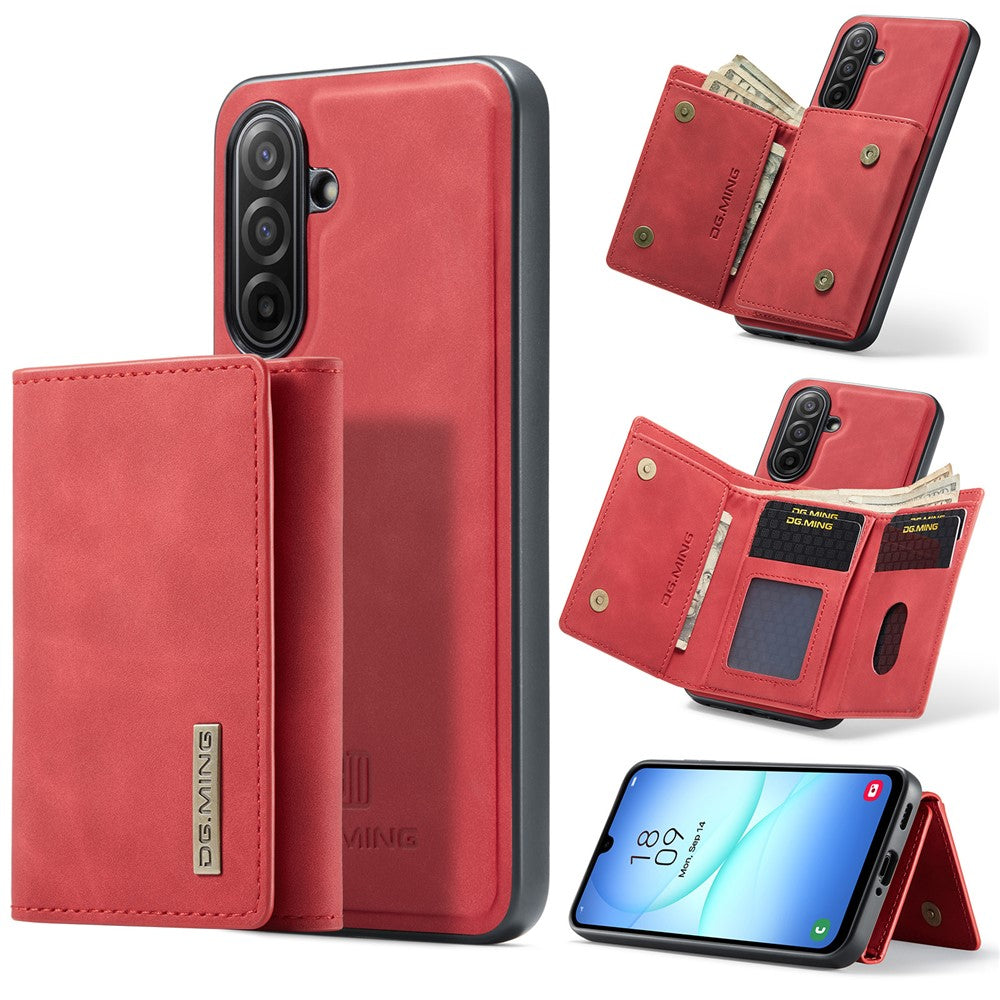 Étui DG.MING série M1 pour Samsung Galaxy A17 5G/4G avec support intégré et portefeuille amovible en PU