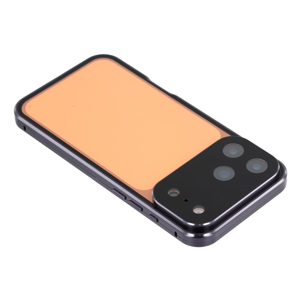 Coque anti-espion pour iPhone 17 Pro, double face en verre trempé et cadre magnétique en métal