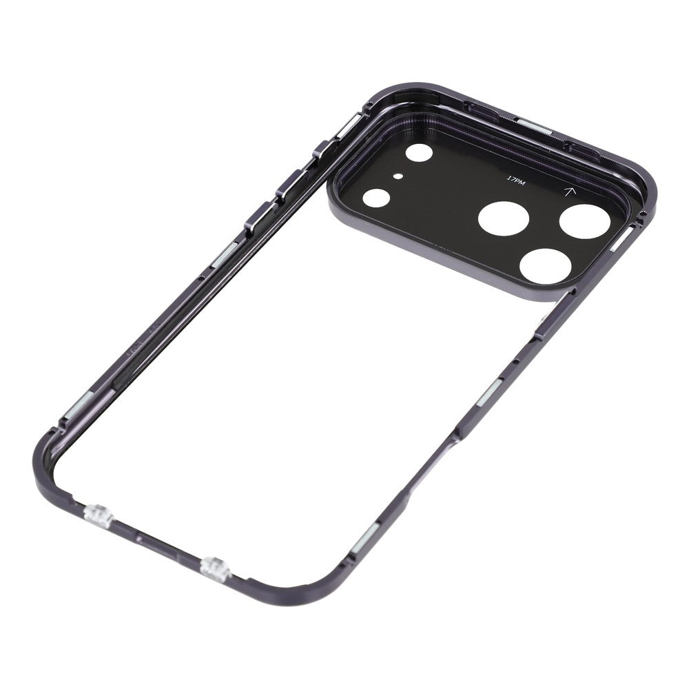 For iPhone 17 Pro Max Case Anti-Spy Double-Sided Tempered Glass + Magnetic Metal Frame Phone Cover