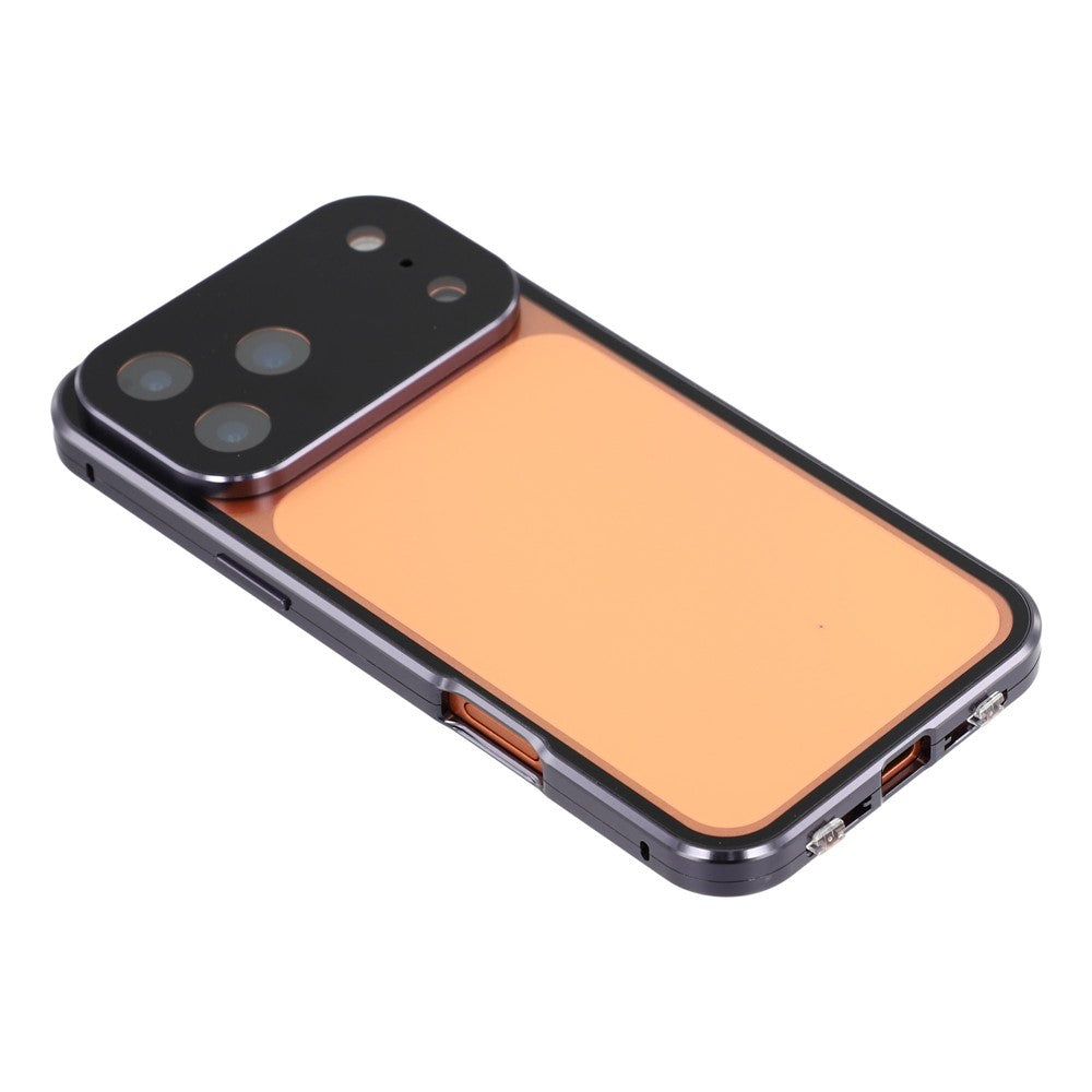 For iPhone 17 Pro Max Case Anti-Spy Double-Sided Tempered Glass + Magnetic Metal Frame Phone Cover