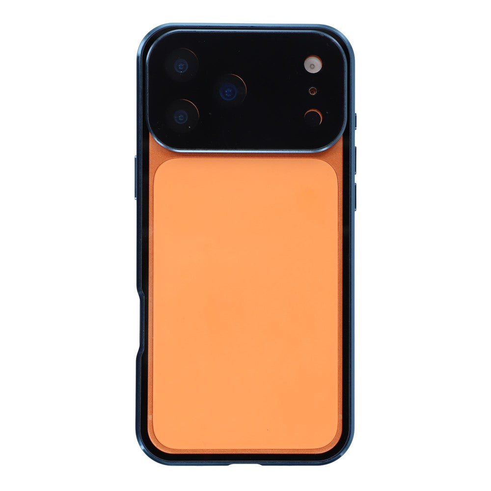 For iPhone 17 Pro Max Case Ultra Clear Double-Sided Tempered Glass + Magnetic Metal Frame Phone Cover