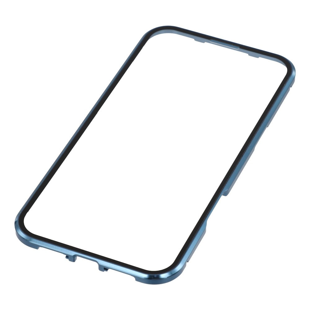 For iPhone 17 Pro Max Case Ultra Clear Double-Sided Tempered Glass + Magnetic Metal Frame Phone Cover