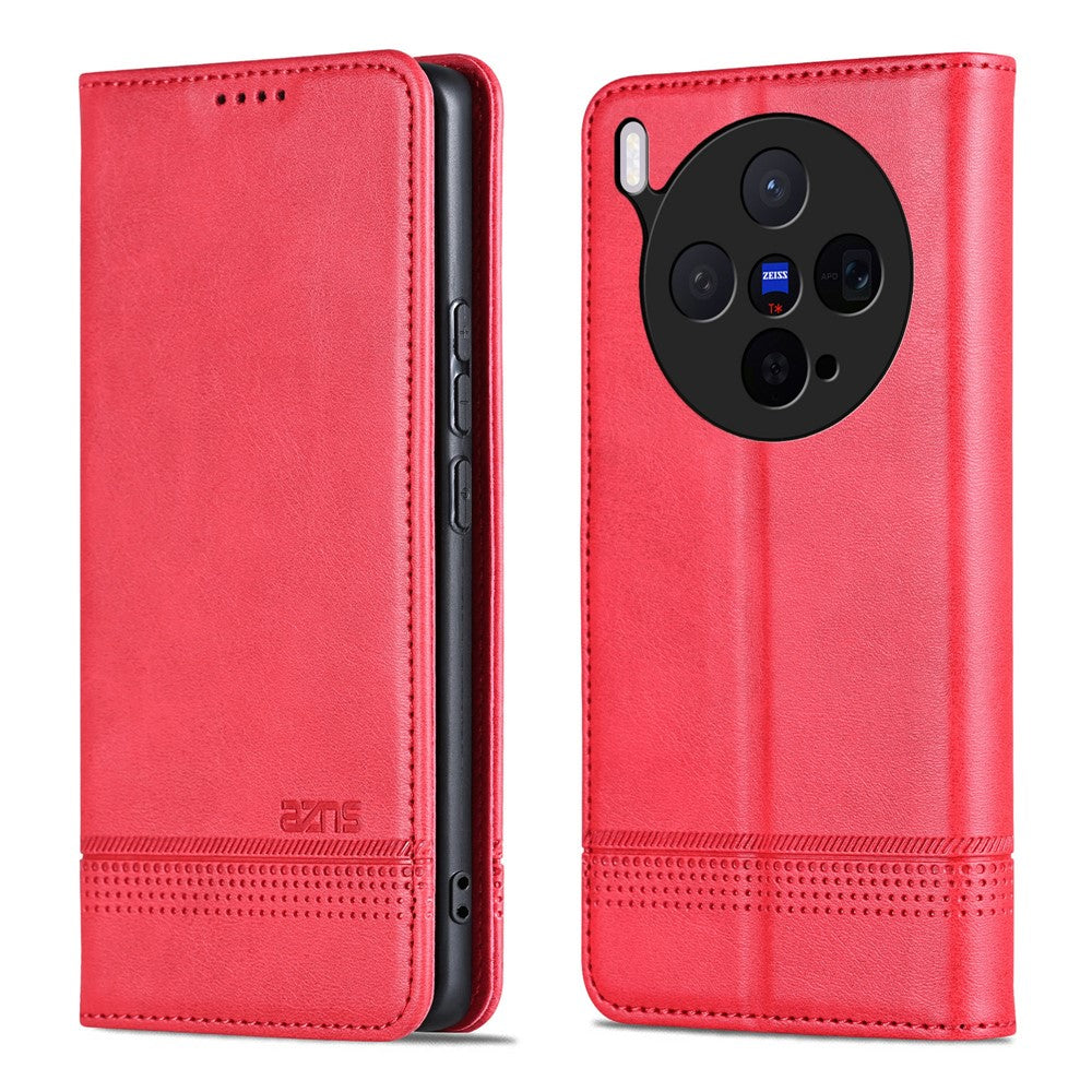 AZNS For vivo X300 5G Case Cowhide Texture PU Leather Wallet Phone Cover