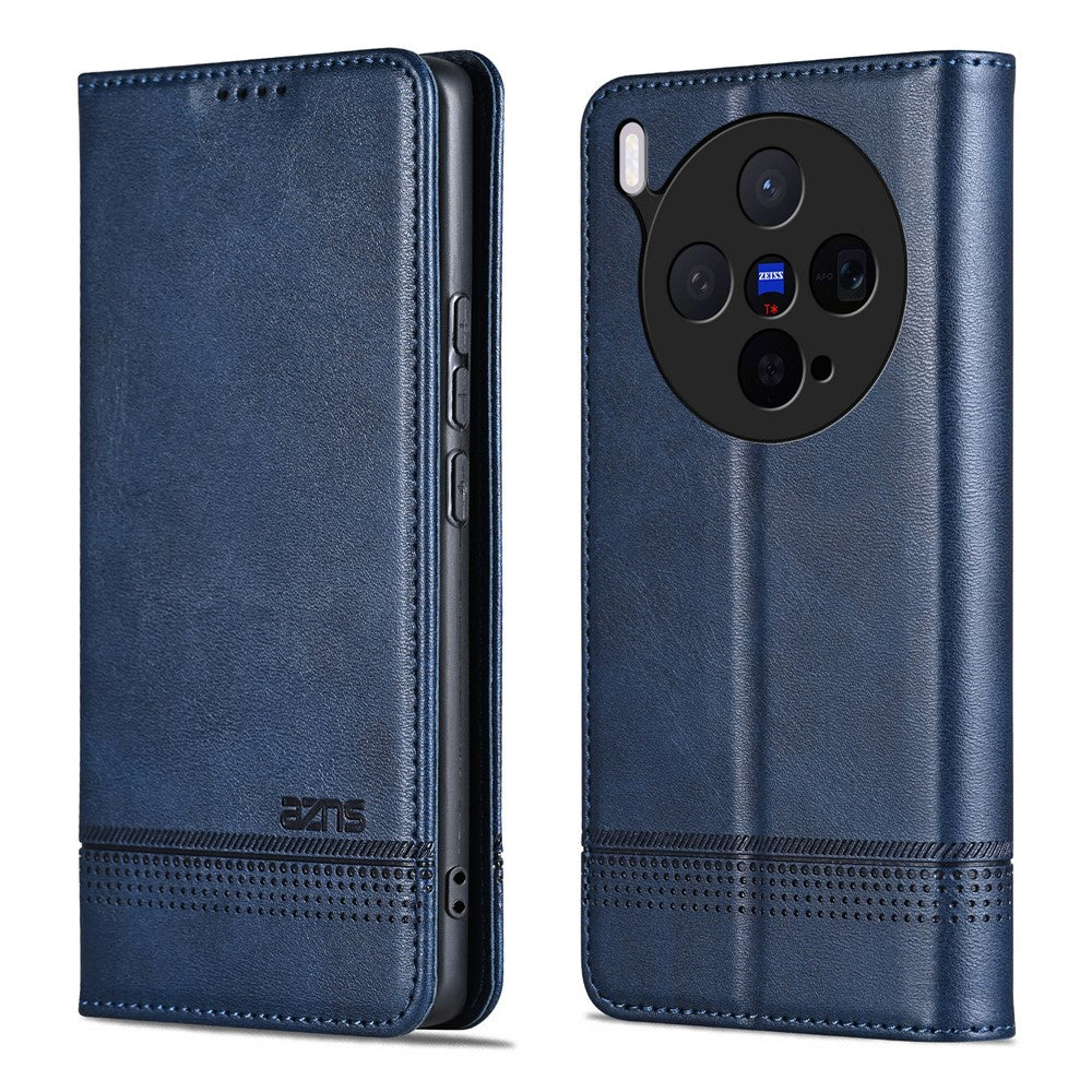 AZNS For vivo X300 5G Case Cowhide Texture PU Leather Wallet Phone Cover