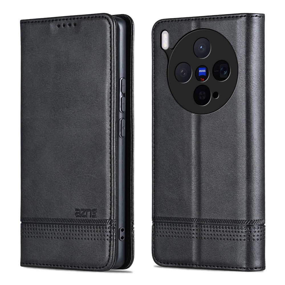 AZNS For vivo X300 5G Case Cowhide Texture PU Leather Wallet Phone Cover