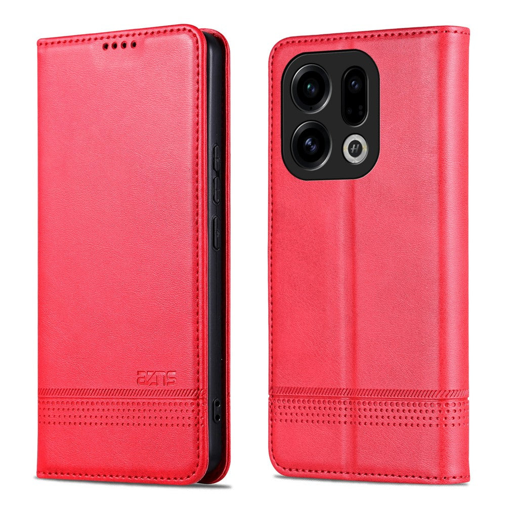 AZNS For Oppo Find X9 5G Case Cowhide Texture PU Leather Wallet Phone Cover